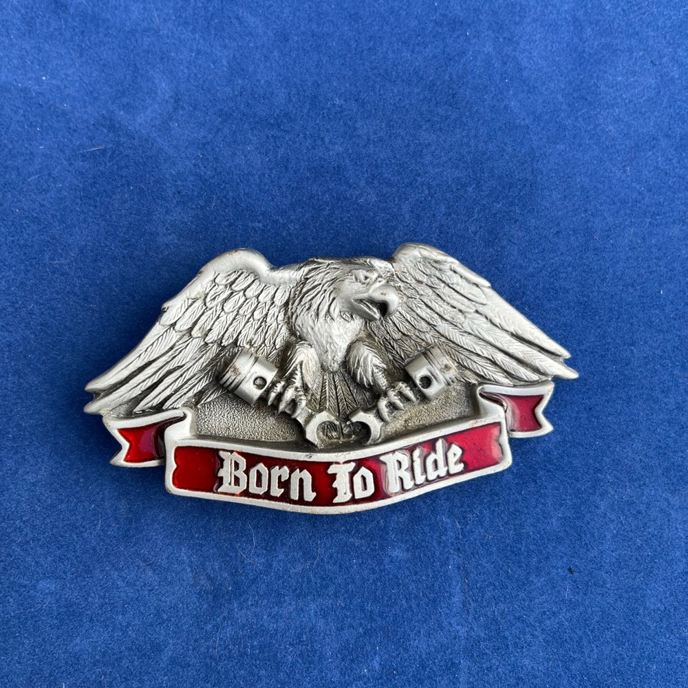 Vintage Born to Ride pewter belt buckle.
